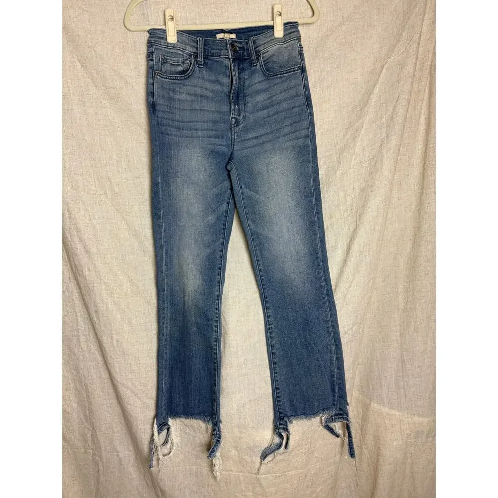 Splendid Blue Raw Flare Hem High Rise Jeans Sz. 27